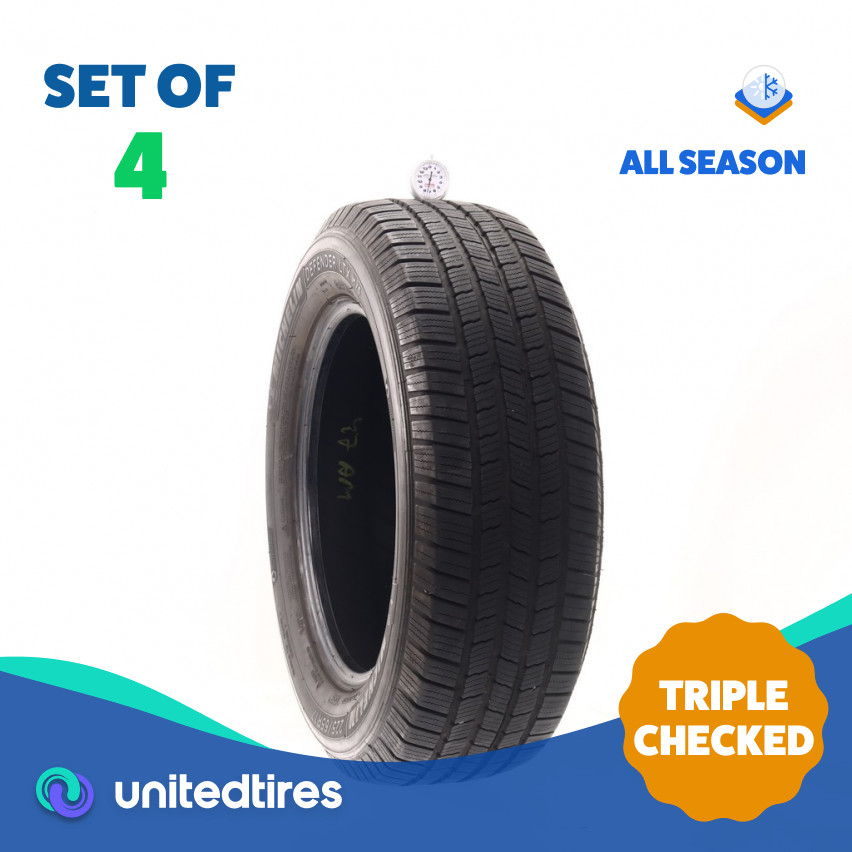 Set of (4) Used 225/65R17 Michelin Defender LTX M/S 102H – 7.5-8.5/32 (11R0B)