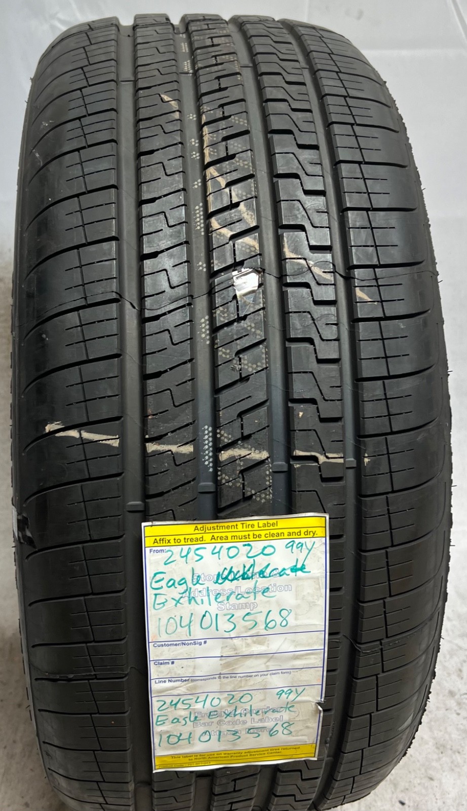1 – NEW 245/40ZR20 (99Y) M+S Goodyear Eagle Exhilarate – 6182
