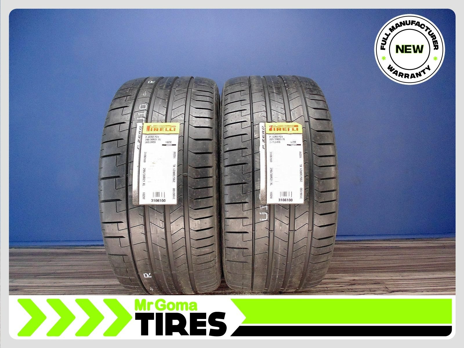 2 NEW PIRELLI P ZERO TM PZ4 VOL PNCS ELECT 295/30R21 EV FOAM TIRES *2024 DOT*