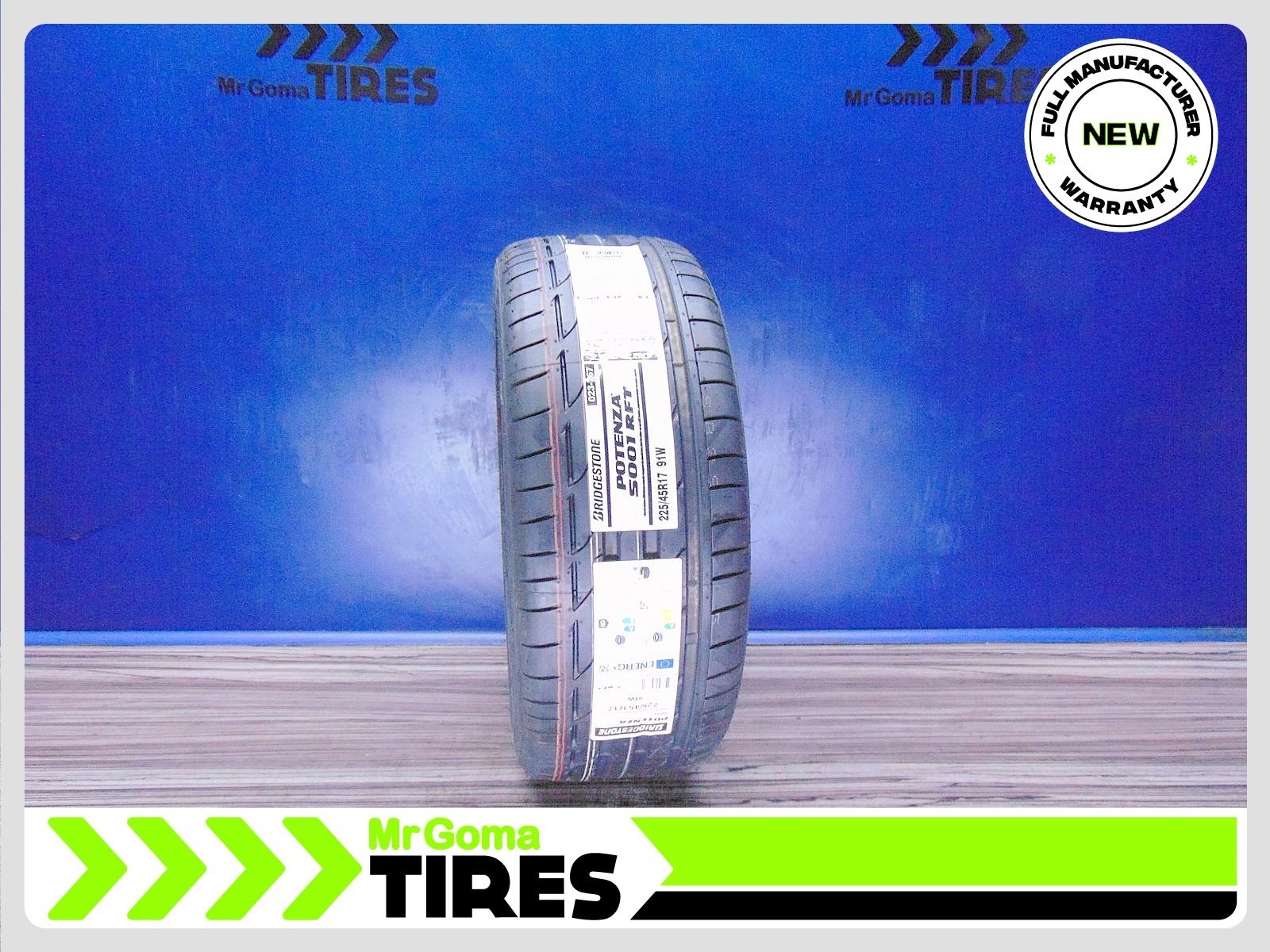 1 New Bridgestone Potenza S001 RFT RSC 225/45R17 91W DOT 2023 – 2254517 Run flat