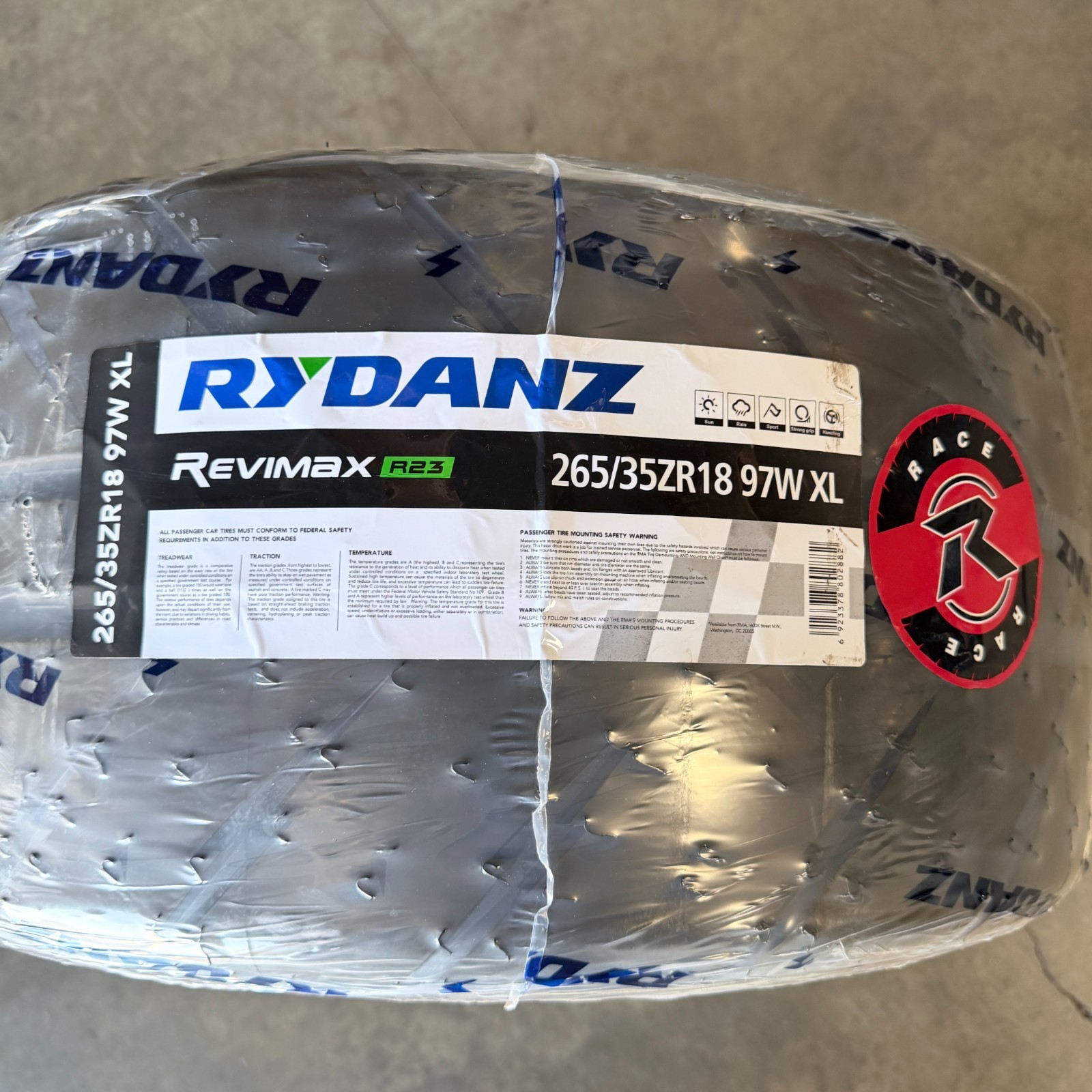 Rydanz Revimax R23 [265/35ZR18 97W XL] 200TW Racing Performance Tire Shibata NEW