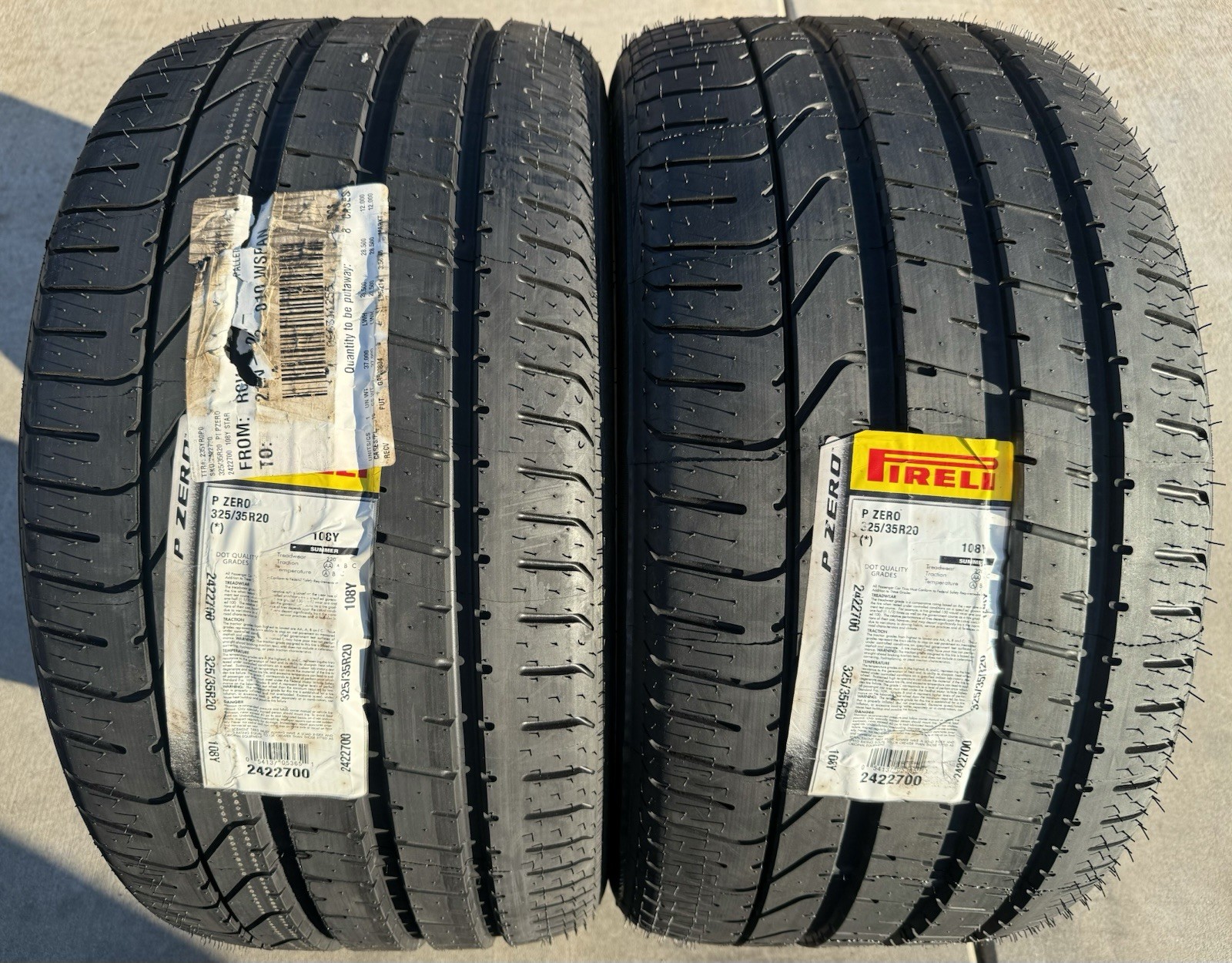 Set of TWO BRAND NEW 325/35R20 108Y Pirelli P Zero BMW X5M X6M Tires 3253520