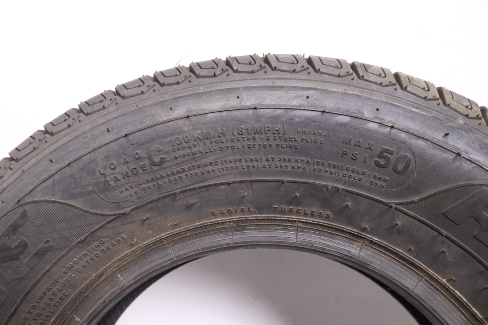 New ST 185/80R13 Carlisle Radialtrail HD – N/A – 7.5/32