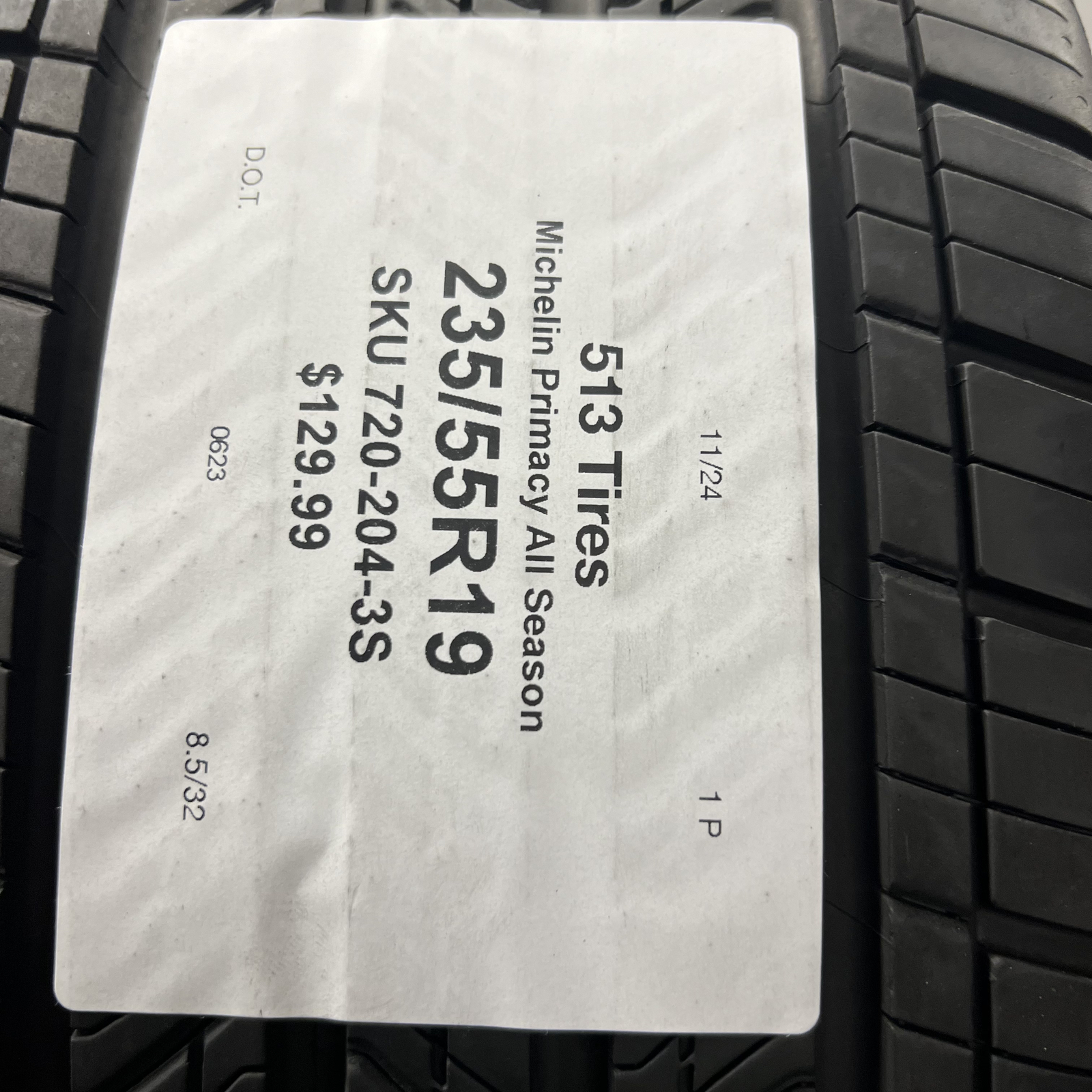 1 Tire LikeNew Michelin Primacy All Season GOE Acoustic 235/55R19 101H DOT.0623