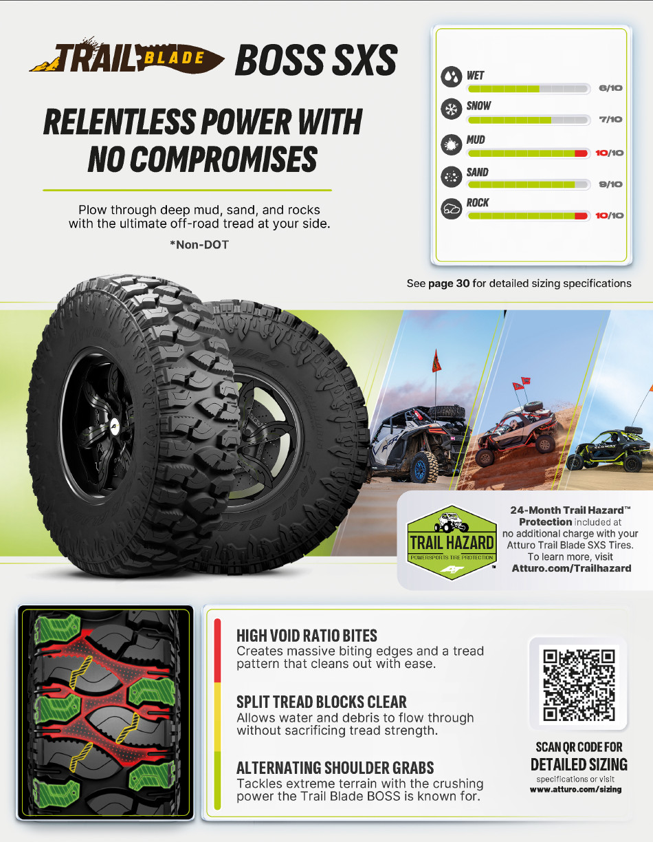 New Tire 29 9.00 14 Atturo Trail Blade BOSS SXS 8 Ply Radial 29x9R14