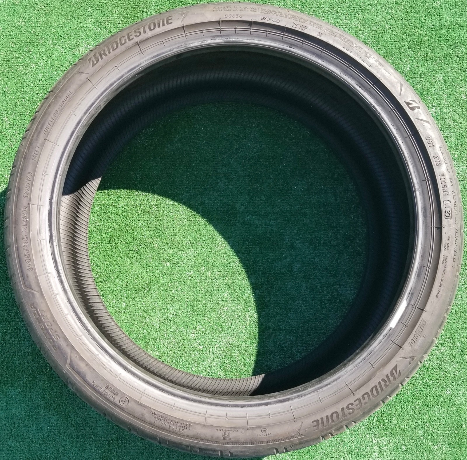 245/35R20 Bridgestone Potenza Sport Tire 245/35ZR-20 MGT Maserati 95Y 90% Tread