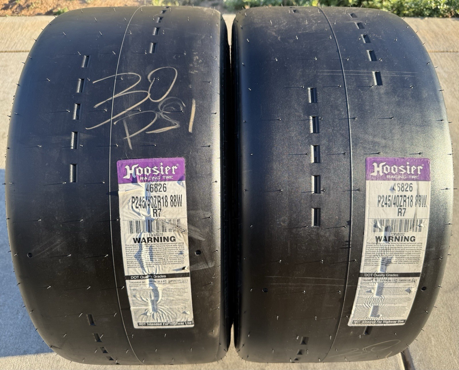 Set of TWO BRAND NEW 245/40ZR18 88W Hoosier R7 Racing Tires Slicks P245/40ZR18