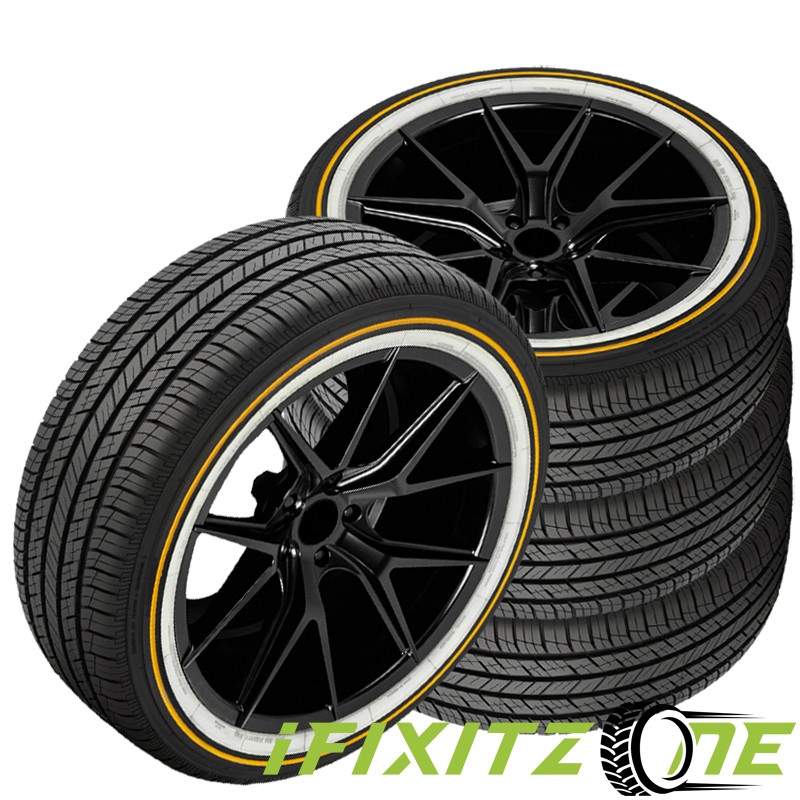 1 Vogue Custom Built SCT2 Gold Stripe+White Sidewall 235/55R20 105H 60K Warranty