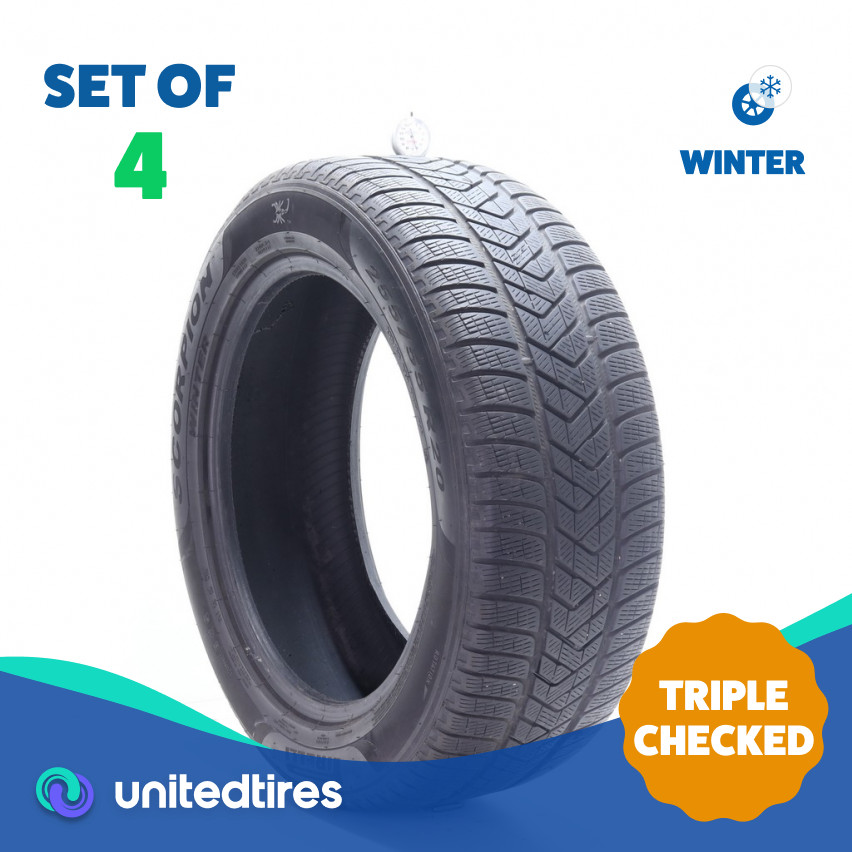 Set of (4) Used 255/55R20 Pirelli Scorpion Winter 110V – 6.5-7/32
