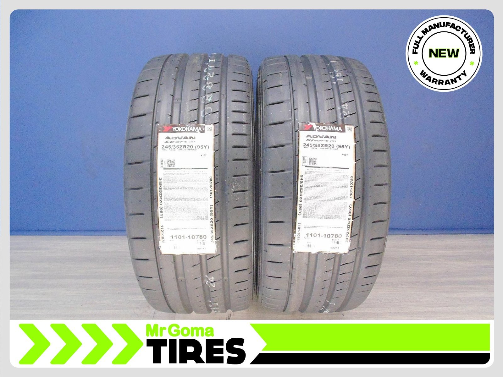 SET 2 BRAND NEW 245/35ZR20 YOKOHAMA ADVAN SPORT V107 XL TIRES 95Y 2453520