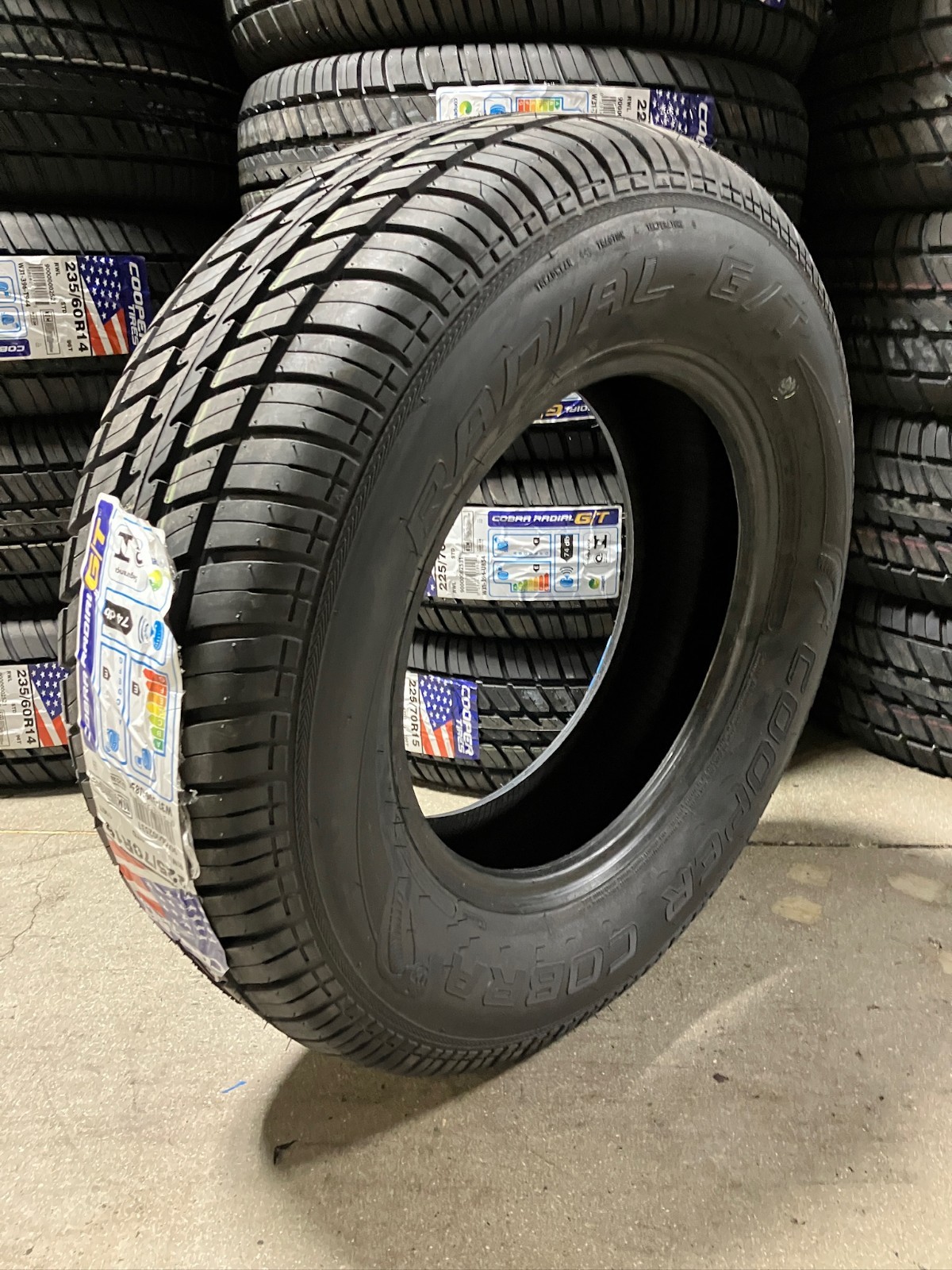 2 New 225 70 15 Cooper Cobra Radial G/T Raised White Letter All Season Tires