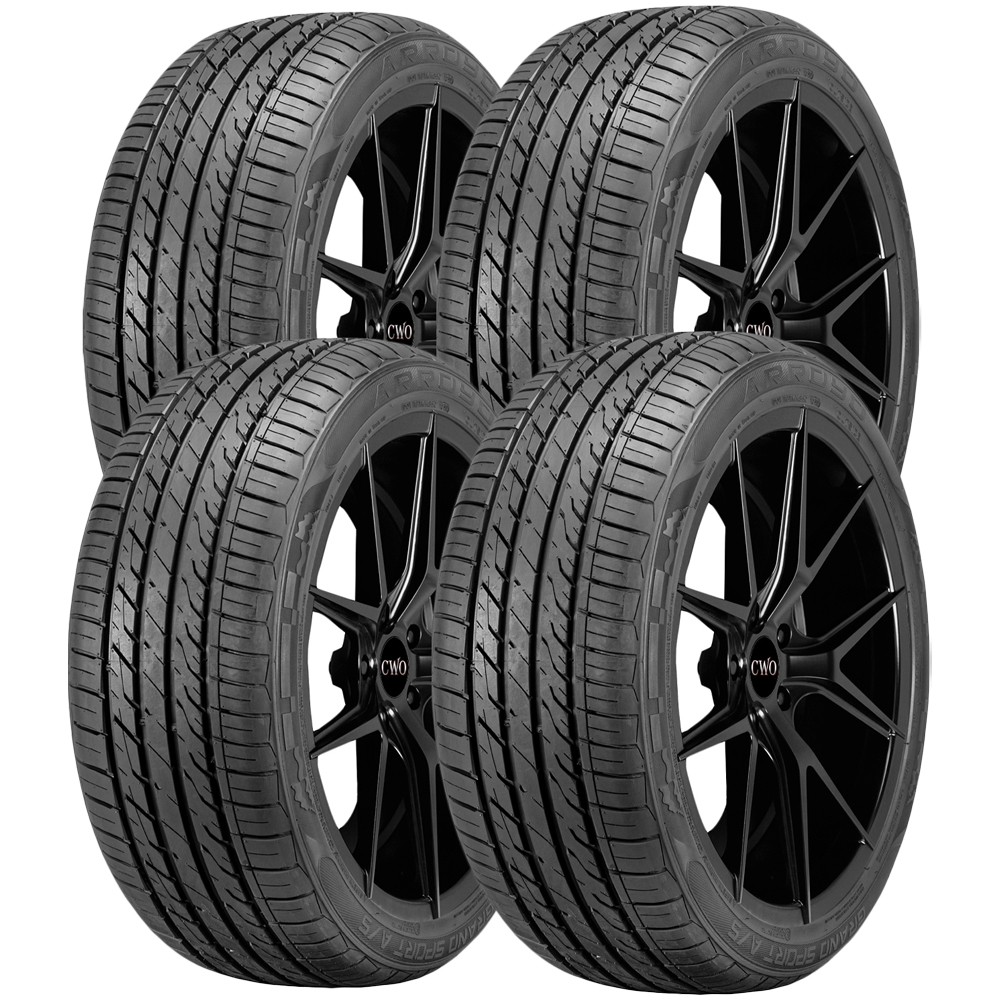 (QTY 4) 255/30ZR22 Arroyo Grand Sport A/S 95W XL Black Wall Tires