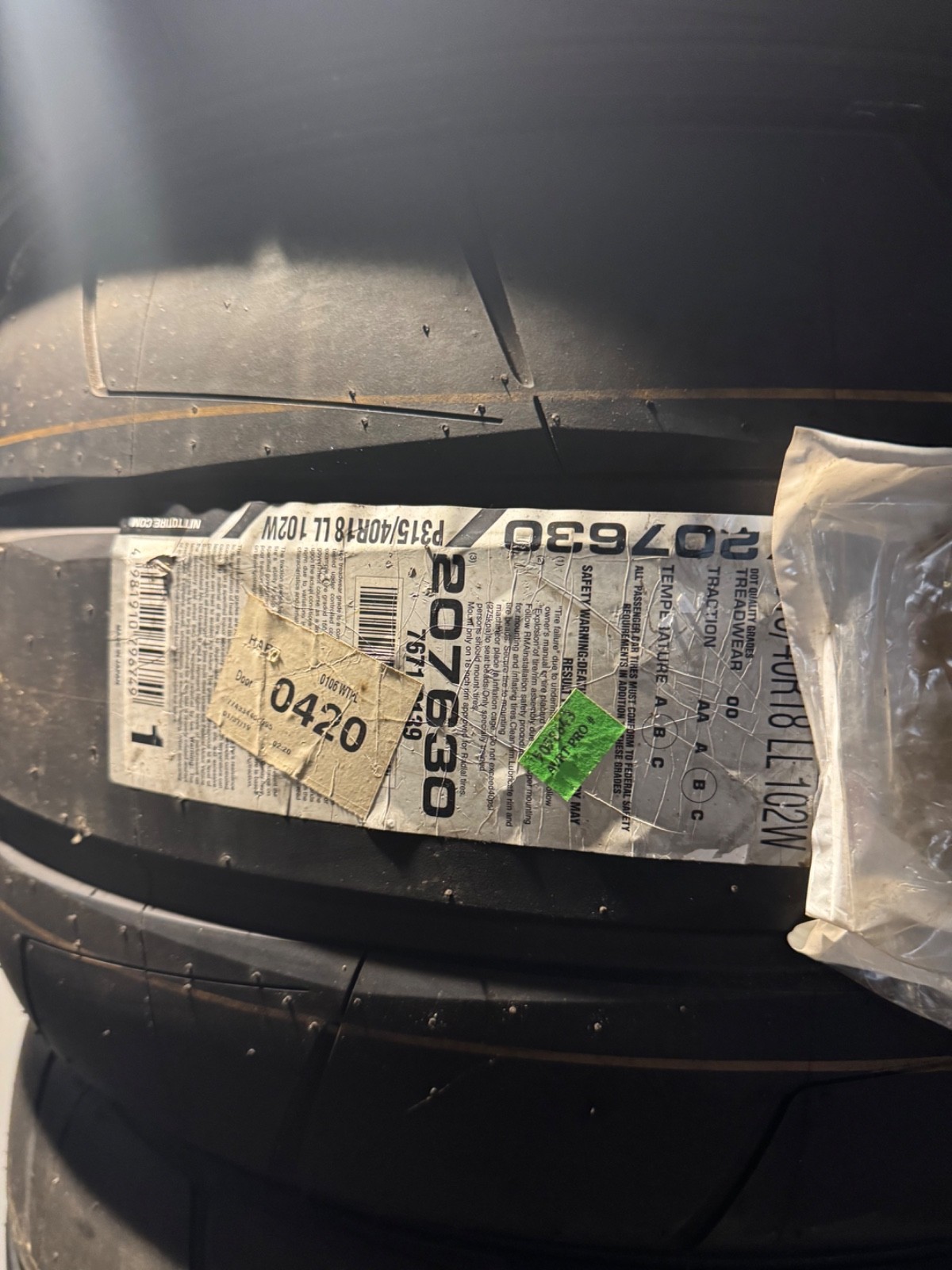 2018 OEM Dodge Challenger Demon Nitto NT05R 315/40R18 drag tires