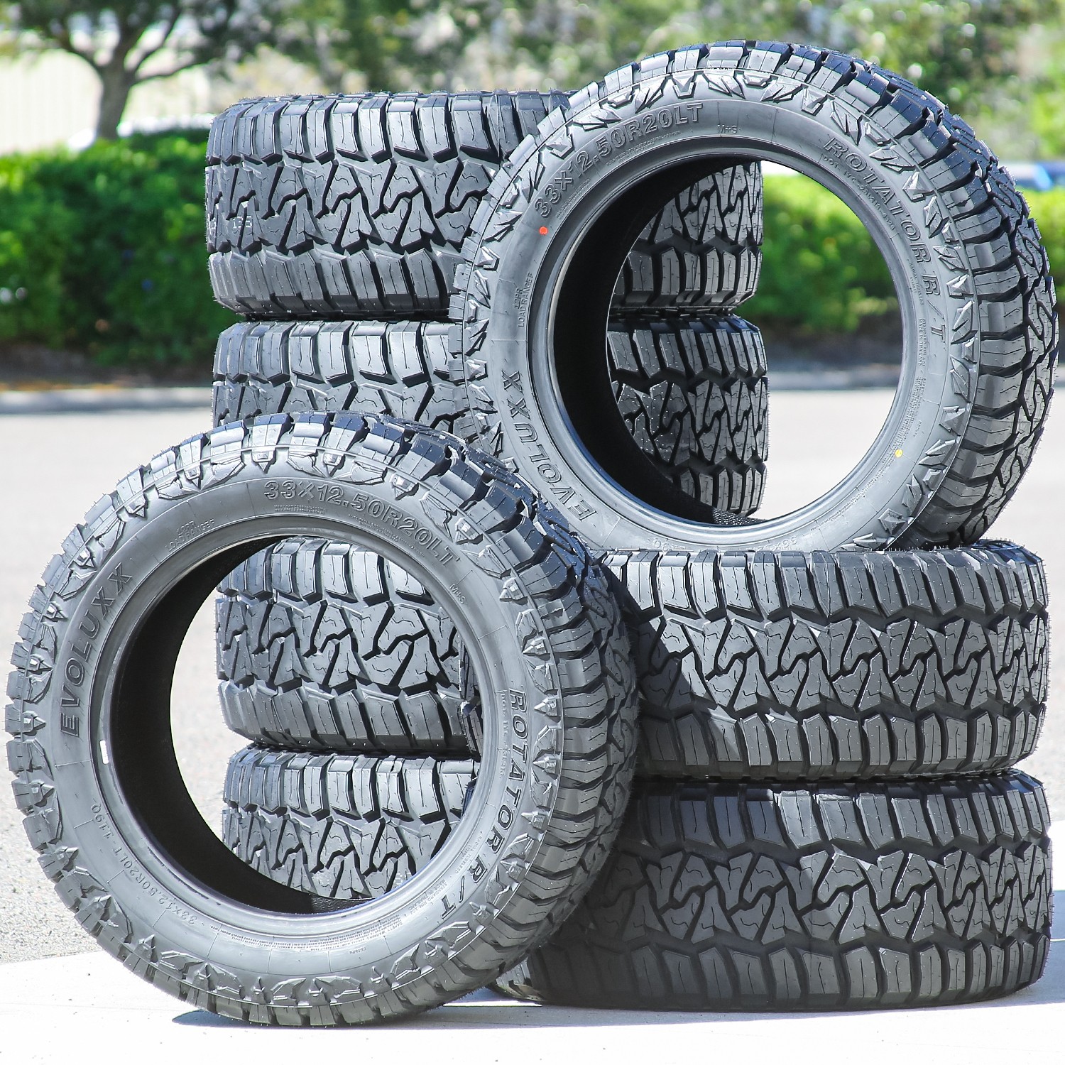 2 Evoluxx Rotator R/T 33X12.50R20 119Q F 12 Ply Tires 50k Mi Warranty