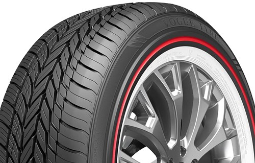 1 Vogue Tyres Custom Built Radial 245/45R19 102V Red/White Sidewall Tires 460AA