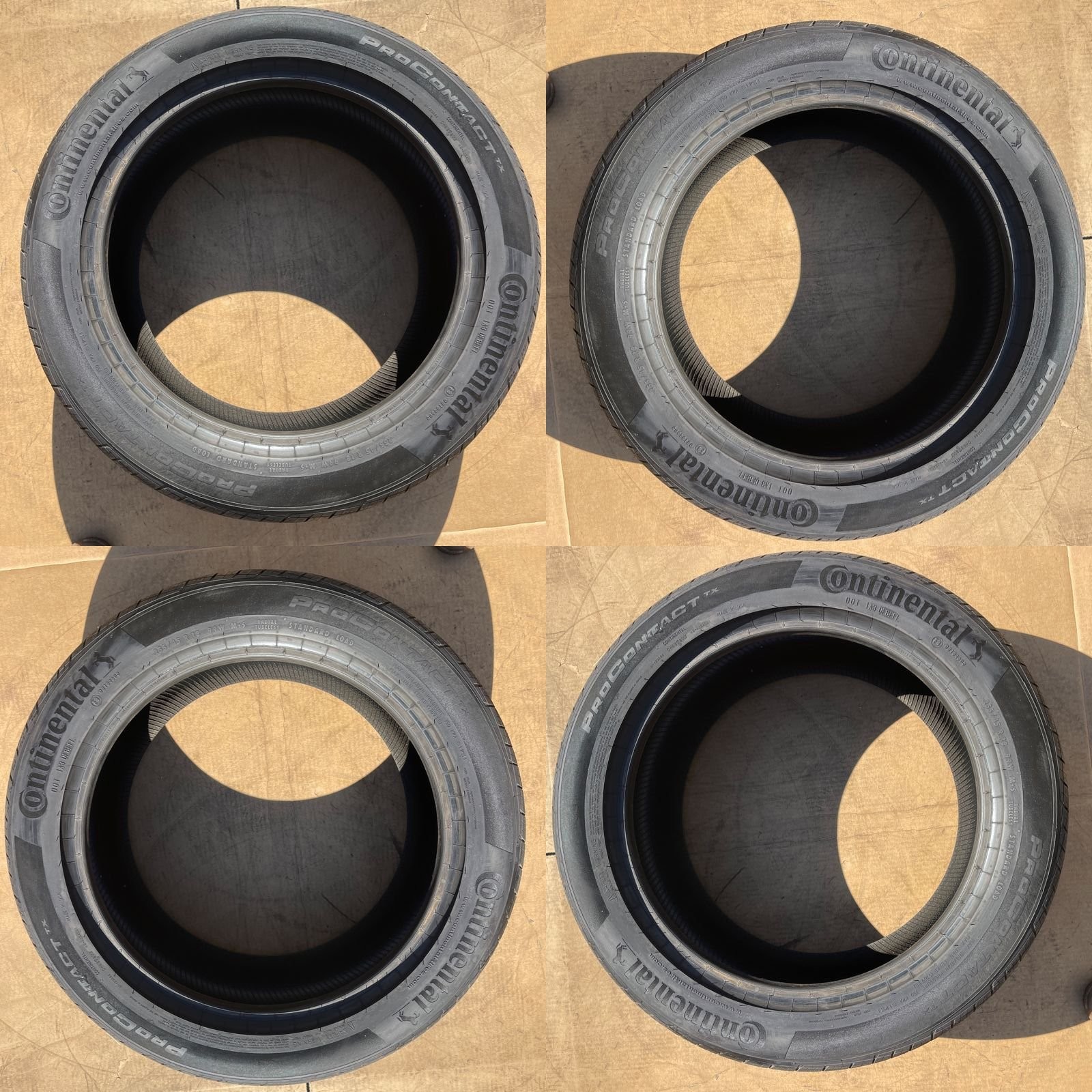 Set of 4 Continental ProContact TX 255/45R18 99W Take Off Like New Tires