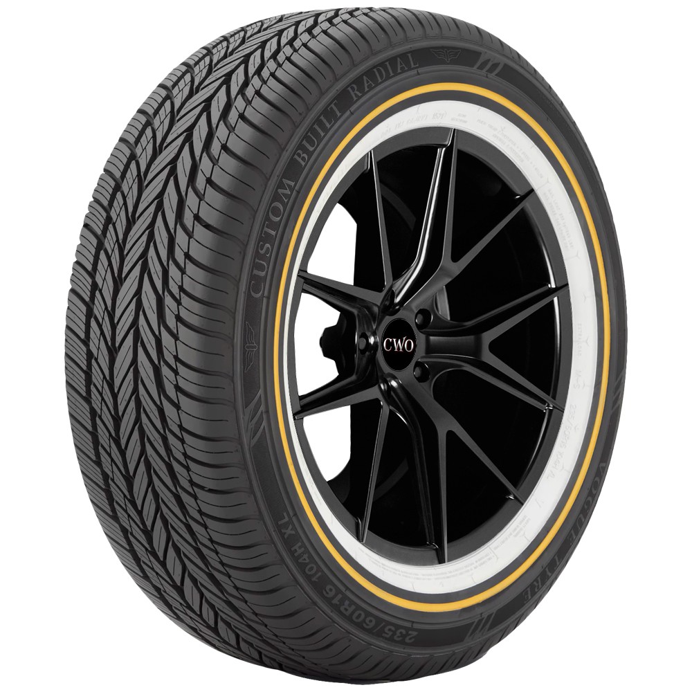 (QTY 4) 235/50R17 Vogue Custom Built Radial 100H XL Gold/White Tires