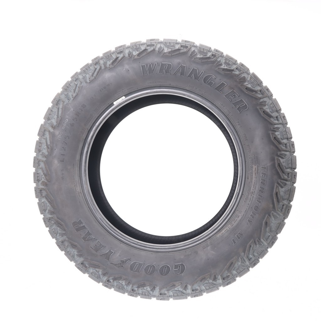 Set of (4) Used LT 275/65R18 Goodyear Wrangler Territory MT 113/110Q – 9-10/32