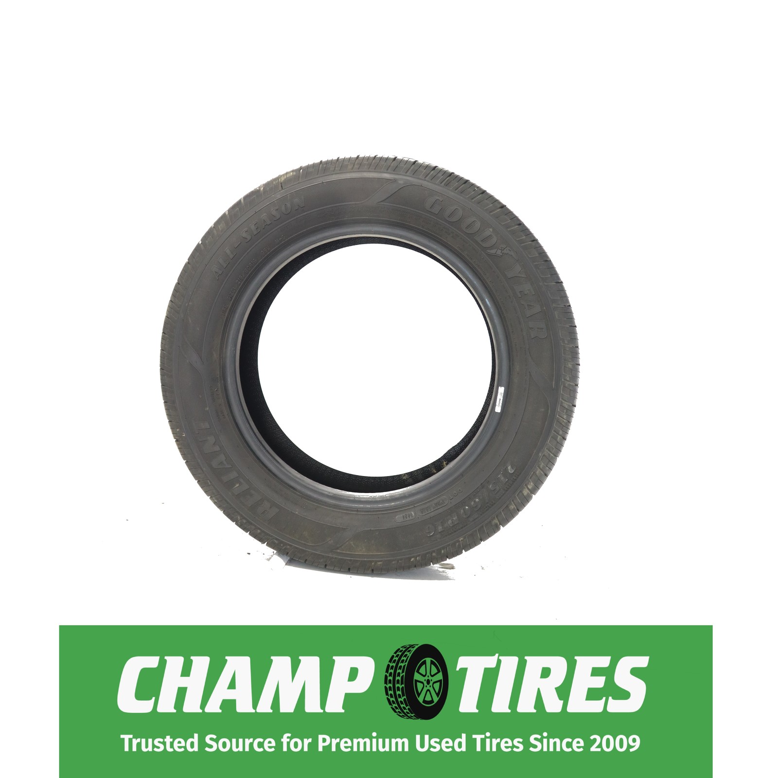 Set Of 4 P215/60R16 Goodyear Reliant All-Season 95 V Used 8/32nds