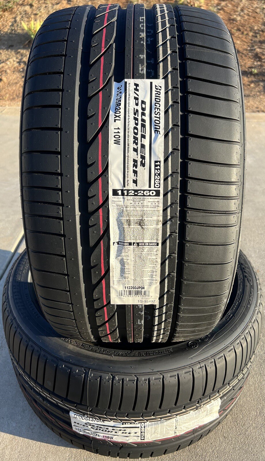 TWO NEW 315/35R20 110Y Bridgestone Dueler H/P HP Sport RFT Run Flat BMW Tires