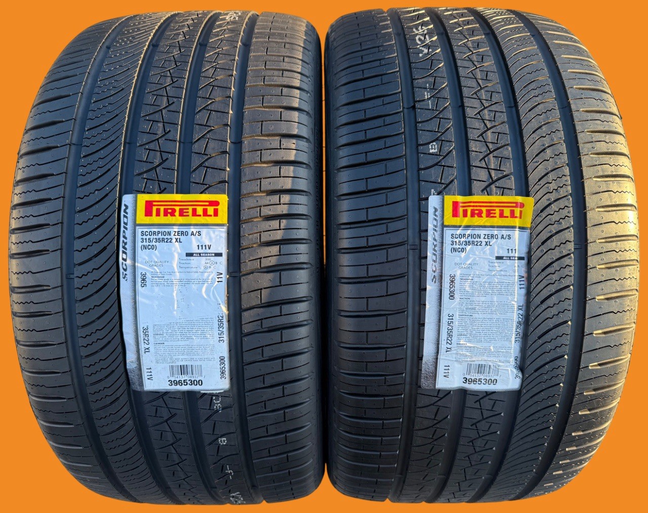 Set of TWO BRAND NEW 315/35R22 111V Pirelli Scorpion Zero A/S All Season Tires