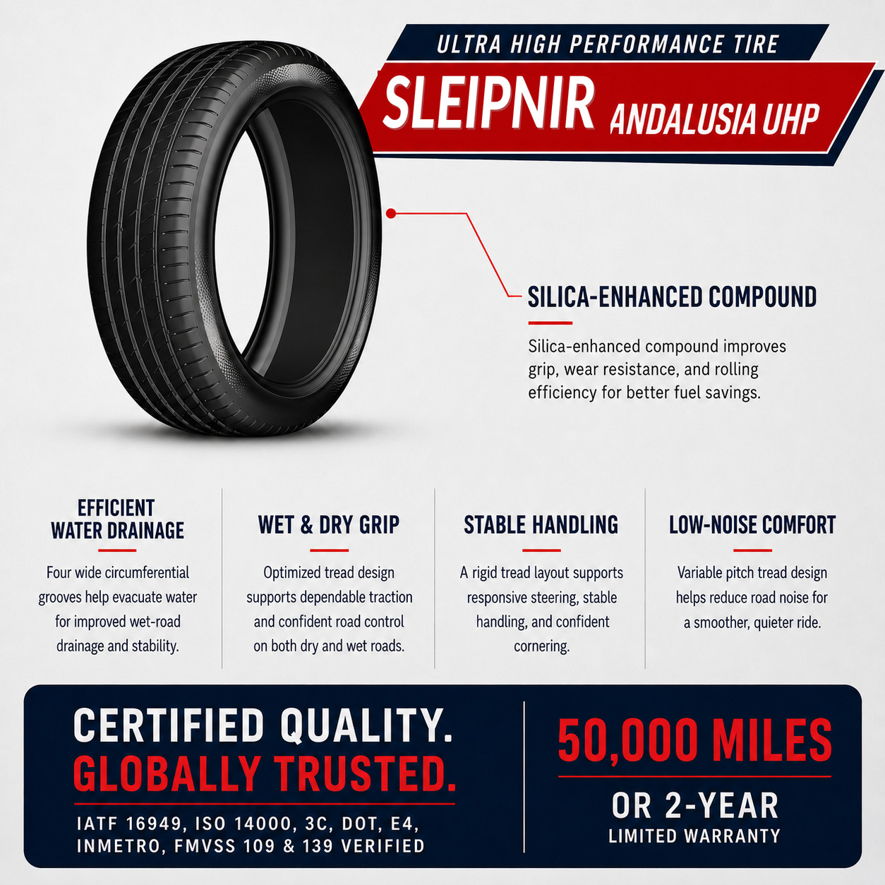 4 SLEIPNIR 245/40ZR18 245/40R18 97Y XL A/S ANDALUSIA UHP Tires 245 40 18