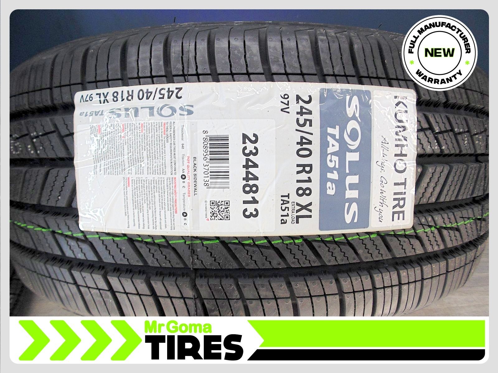 SET OF 4 BRAND NEW KUMHO SOLUS TA51A XL 245/40R18 TIRES 97V 2454018