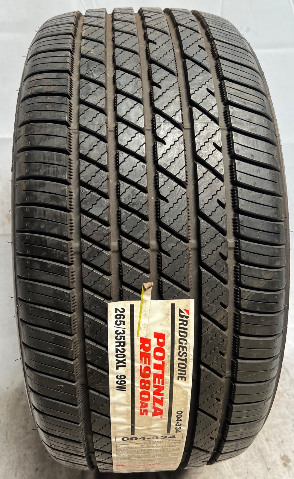 1 – NEW 265/35R20 XL (99W) M + S Bridgestone Potenza RE980AS – 6175