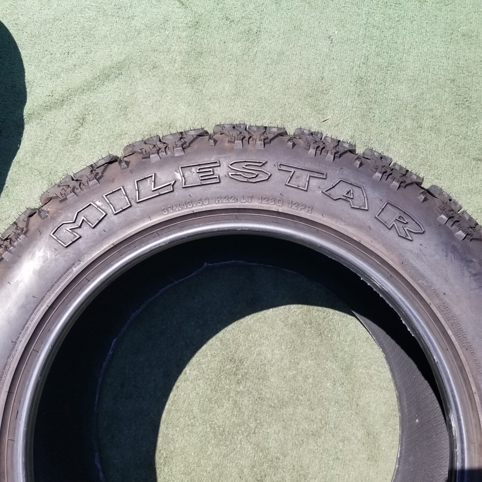 37×13.50R22 Milestar Patagonia M/T Tire 37×13.50R22LT 128Q 12PR 100% Tread 18/32