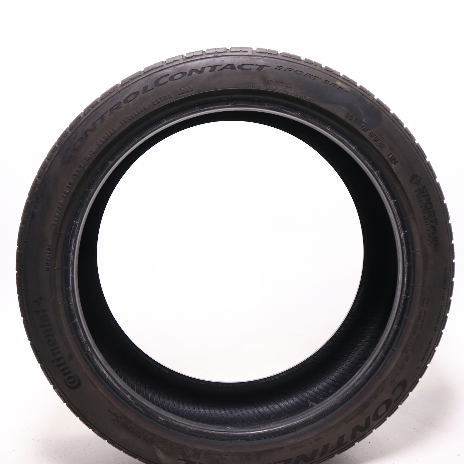 Set of 2 Used 245/40ZR19 Continental ControlContact Sport SRS Plus 98Y 7-7.5/32
