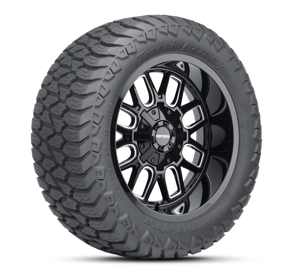 SET OF 4 – TERRAIN ATTACK A/T A 35X12.50R20 121R LR E 65PSI MAX