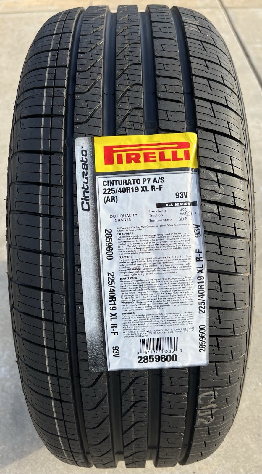 TWO NEW 225/40R19 Pirelli Cinturato P7 A/S AS All Season BMW Run Flat RFT Tires
