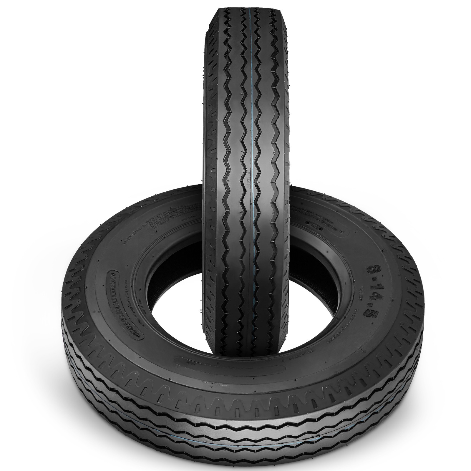 8-14.5 14PR Heavy Duty Trailer Tires Load G 3040LBS Spare Tires for Trailers