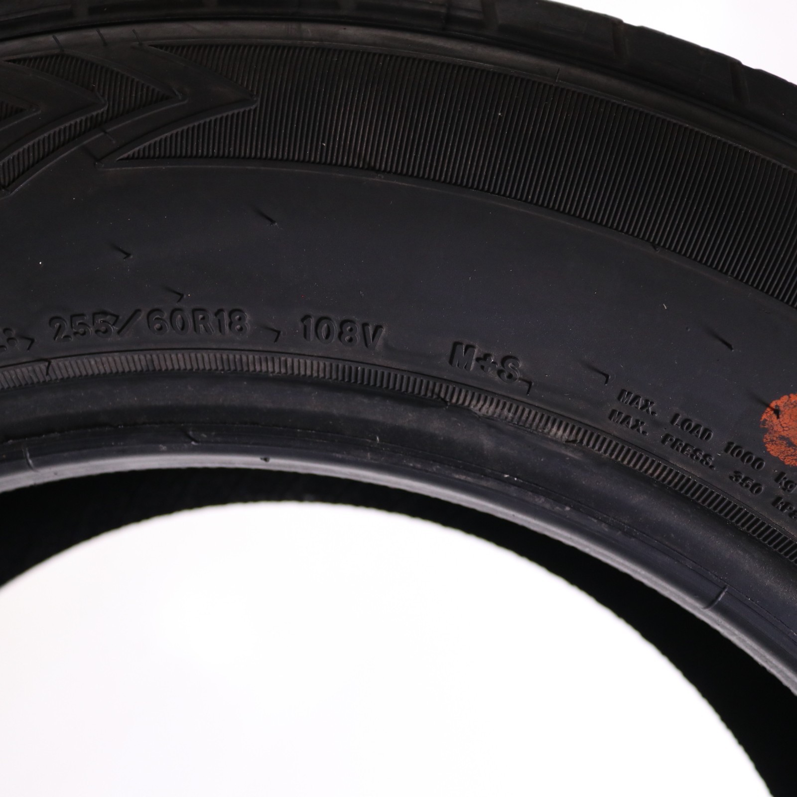 Set of 4 Used 255/60R18 Goodyear Eagle Enforcer – 108V – 9.5-10/32