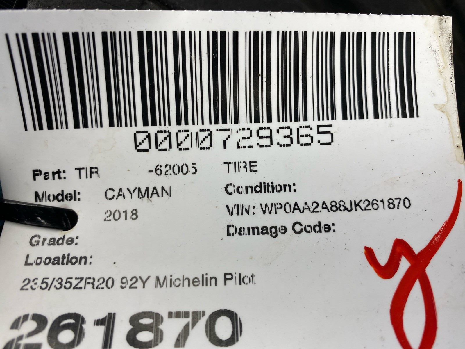 235/35ZR20 92Y Michelin Pilot Sport 4S 7/32nds Datecode 2724