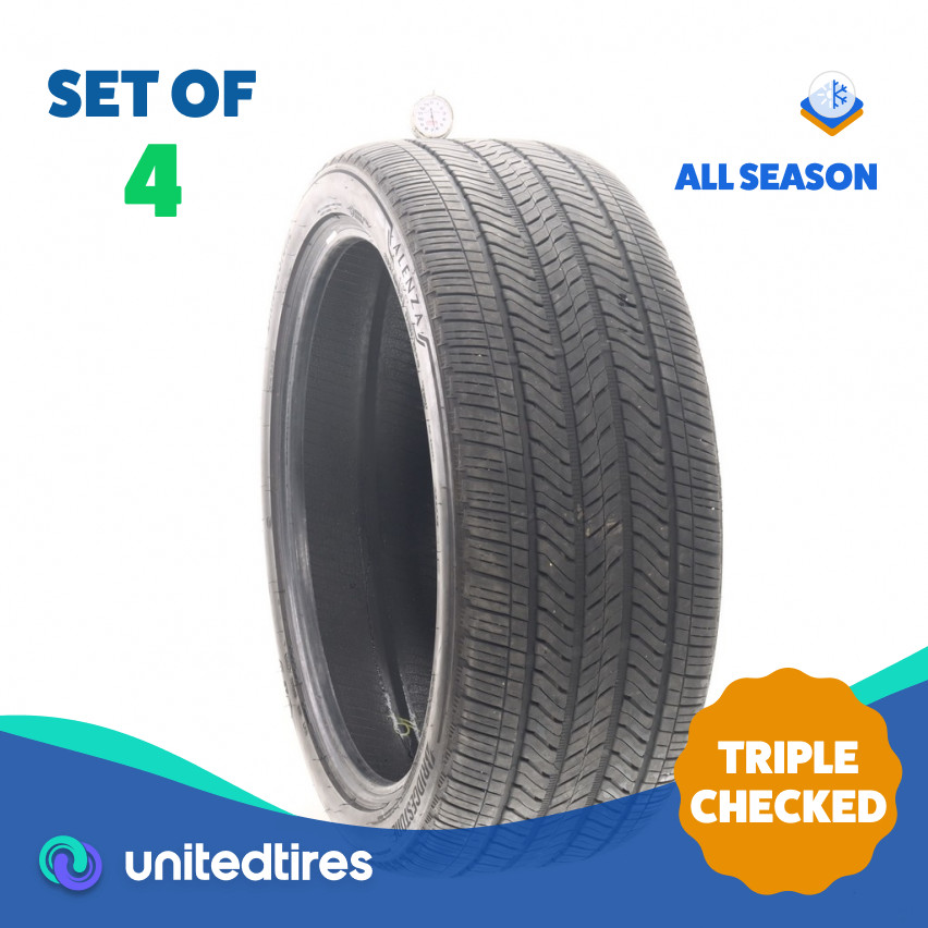Set of (4) Used 285/40R24 Bridgestone Alenza A/S 02 112H – 6.5-7/32