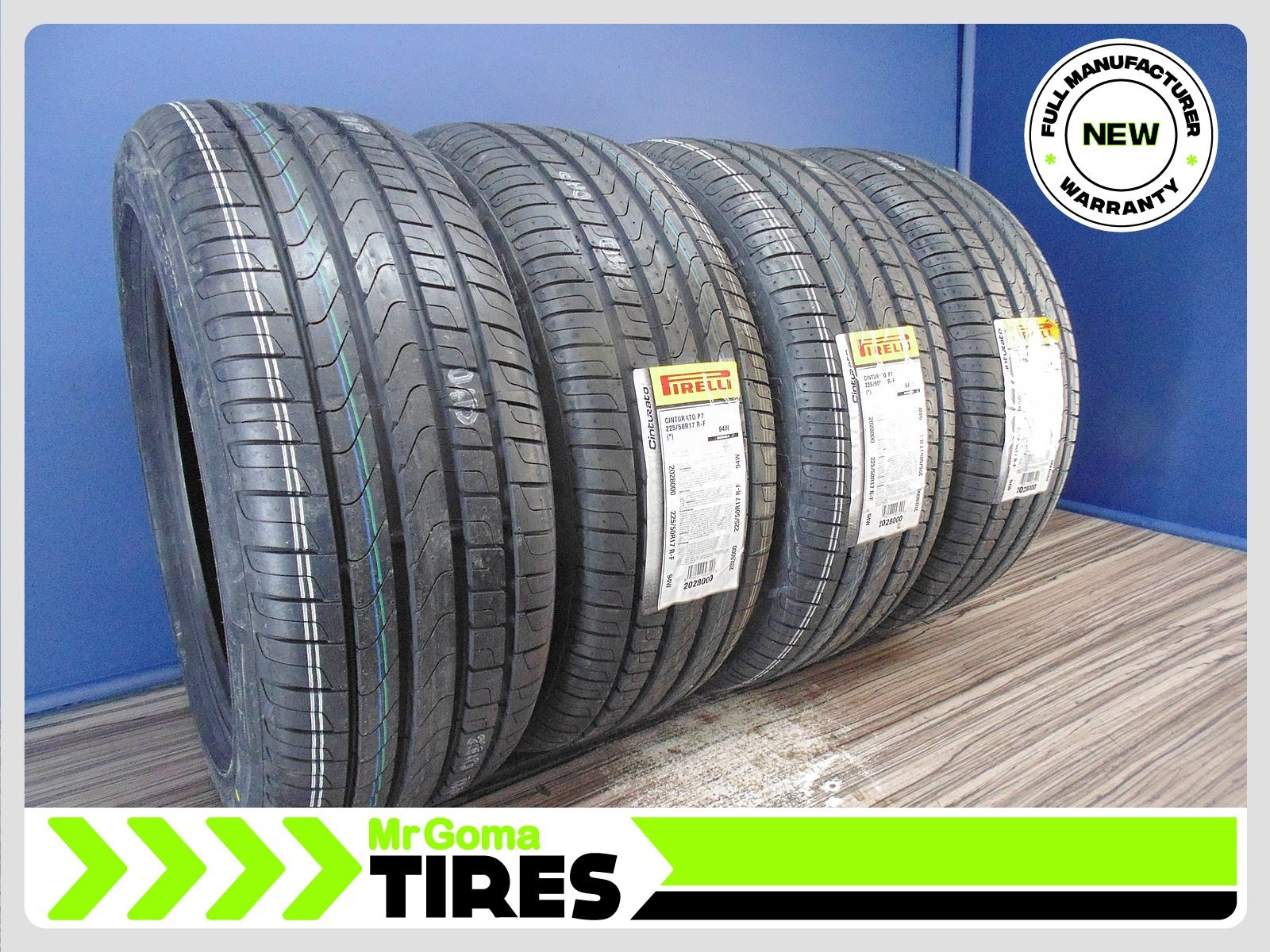 4 BRAND NEW 225/50R17 PIRELLI CINTURATO P7 ECOIMPACT RFT TIRES RUN FLAT 2255017