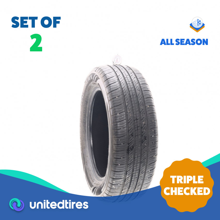 Set of (2) Used 225/60R17 GT Radial Champiro Touring AS 99H – 7/32
