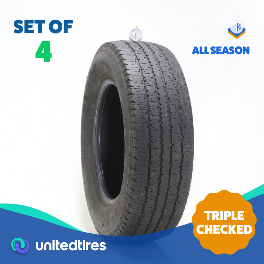 Set of (4) Used LT 245/70R17 Firestone Transforce HT 119/116R – 7-8.5/32