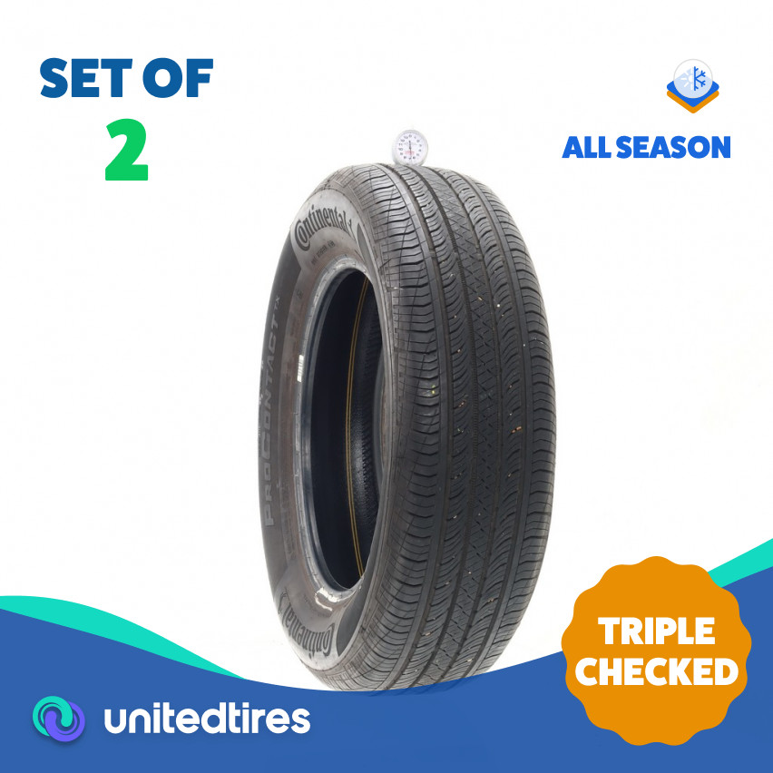 Set of (2) Used 215/65R17 Continental ProContact TX 99H – 6.5/32
