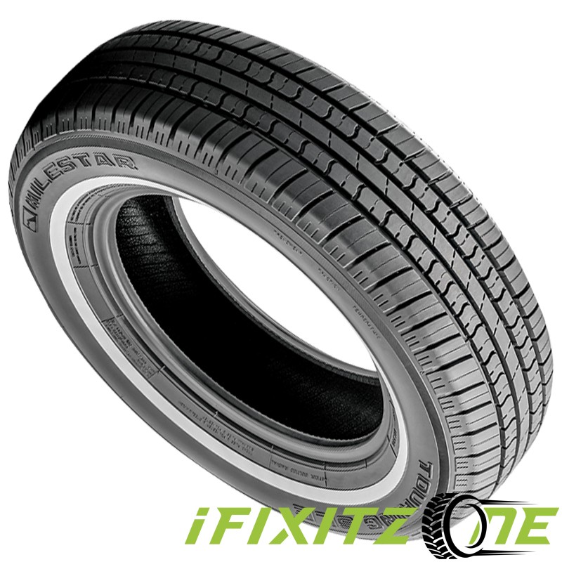 4 Milestar MS775 P175/80R13 86S Tire White Side Wall Classic Vintage All Season