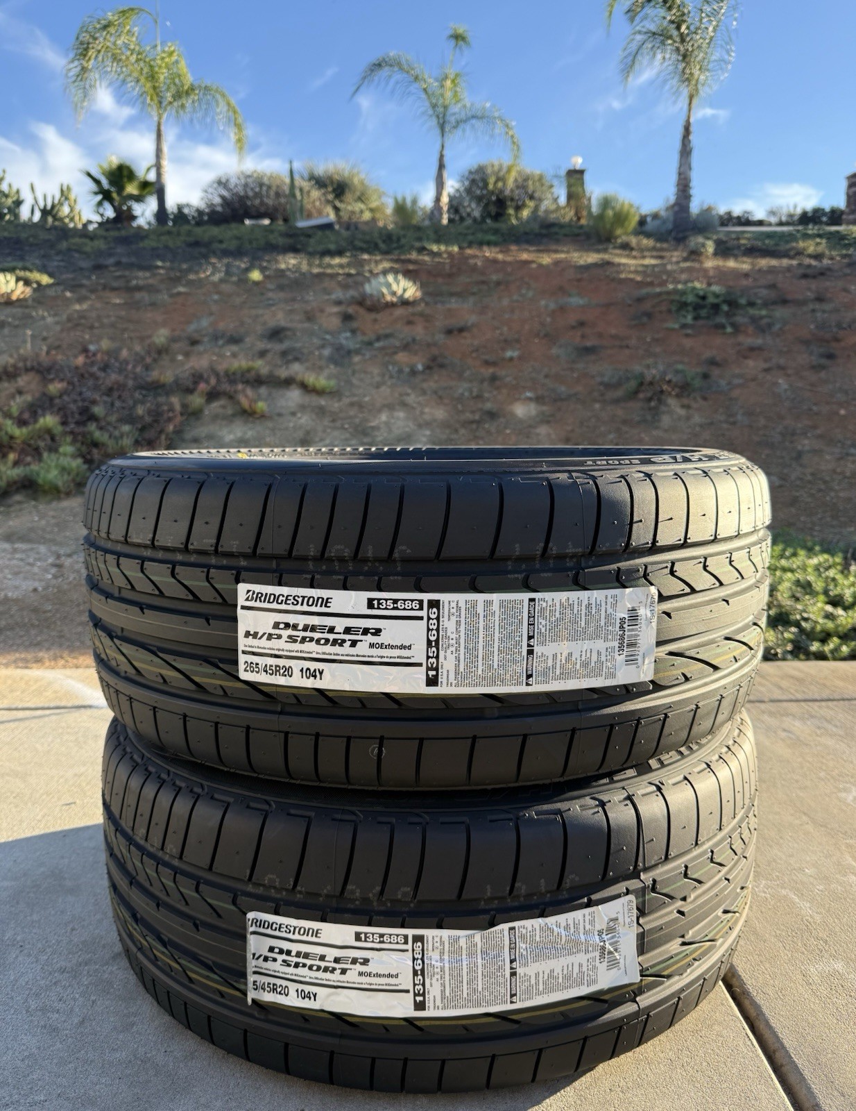 TWO NEW 265/45R20 104Y Bridgestone Dueler H/P HP Sport RFT MOExtended Run Flats
