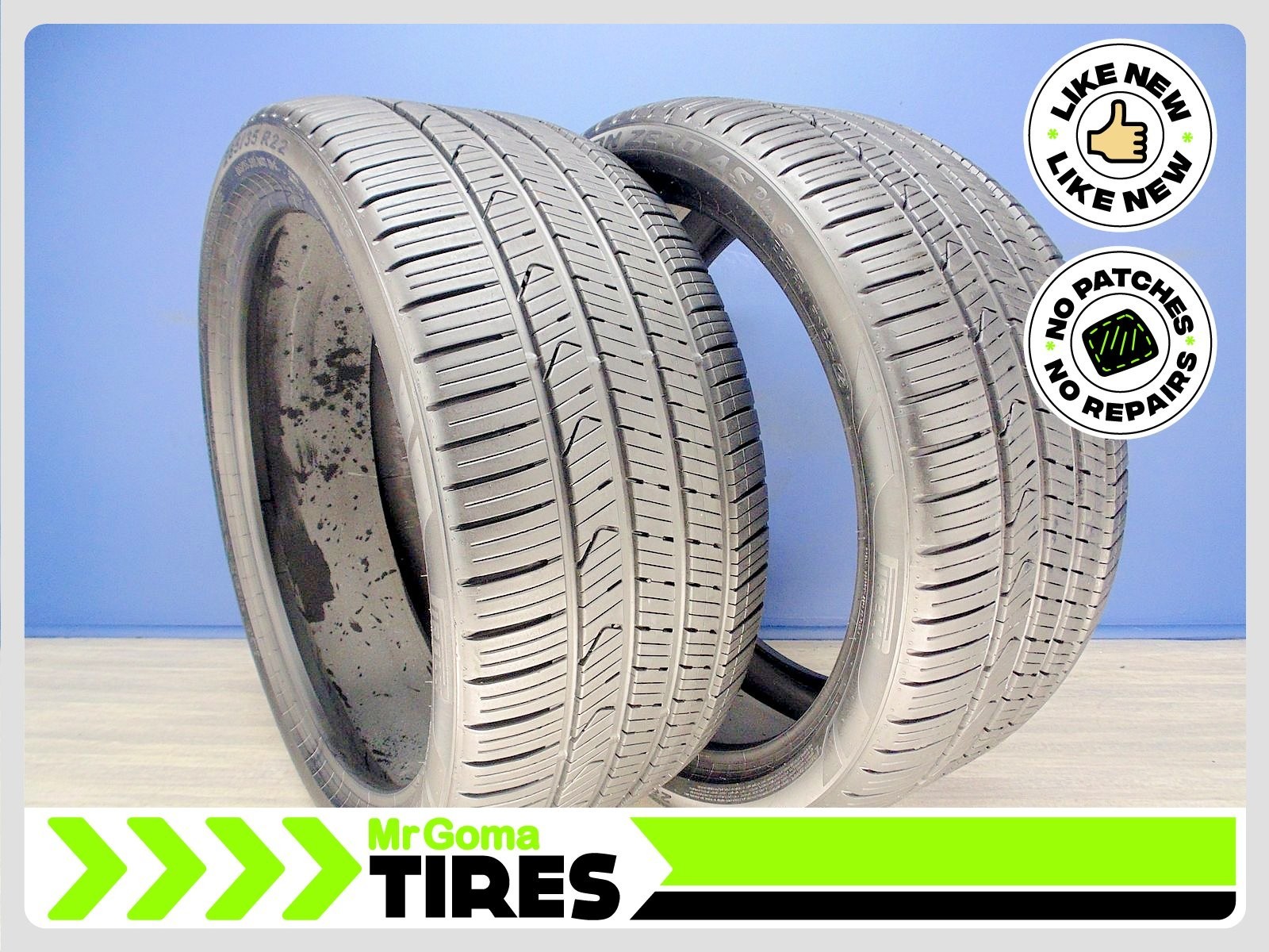 2 PIRELLI SCORPION ZERO AS PLUS 3 ELECT 285/35R22 USED TIRES 9.1/32TREAD 2853522