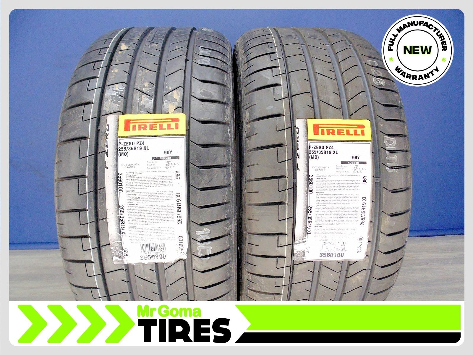 2 BRAND NEW PIRELLI P ZERO PZ4 MO XL 255/35R19 TIRES 96Y 2553519 MERCEDES