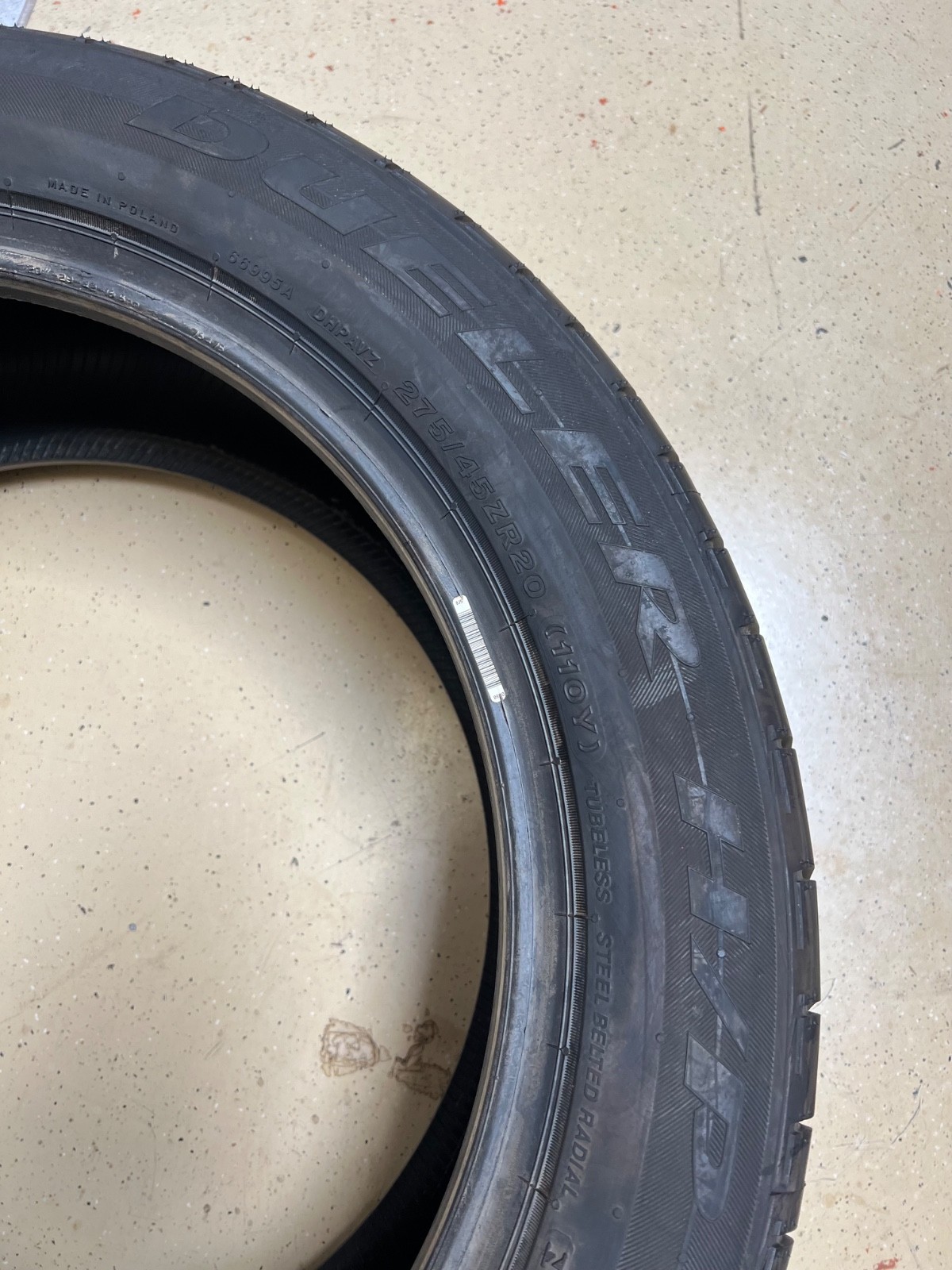 1 – NEW 275/45ZR20 (110Y) Bridgestone Dueler H/P (N-0) Porsche OEM – 7140