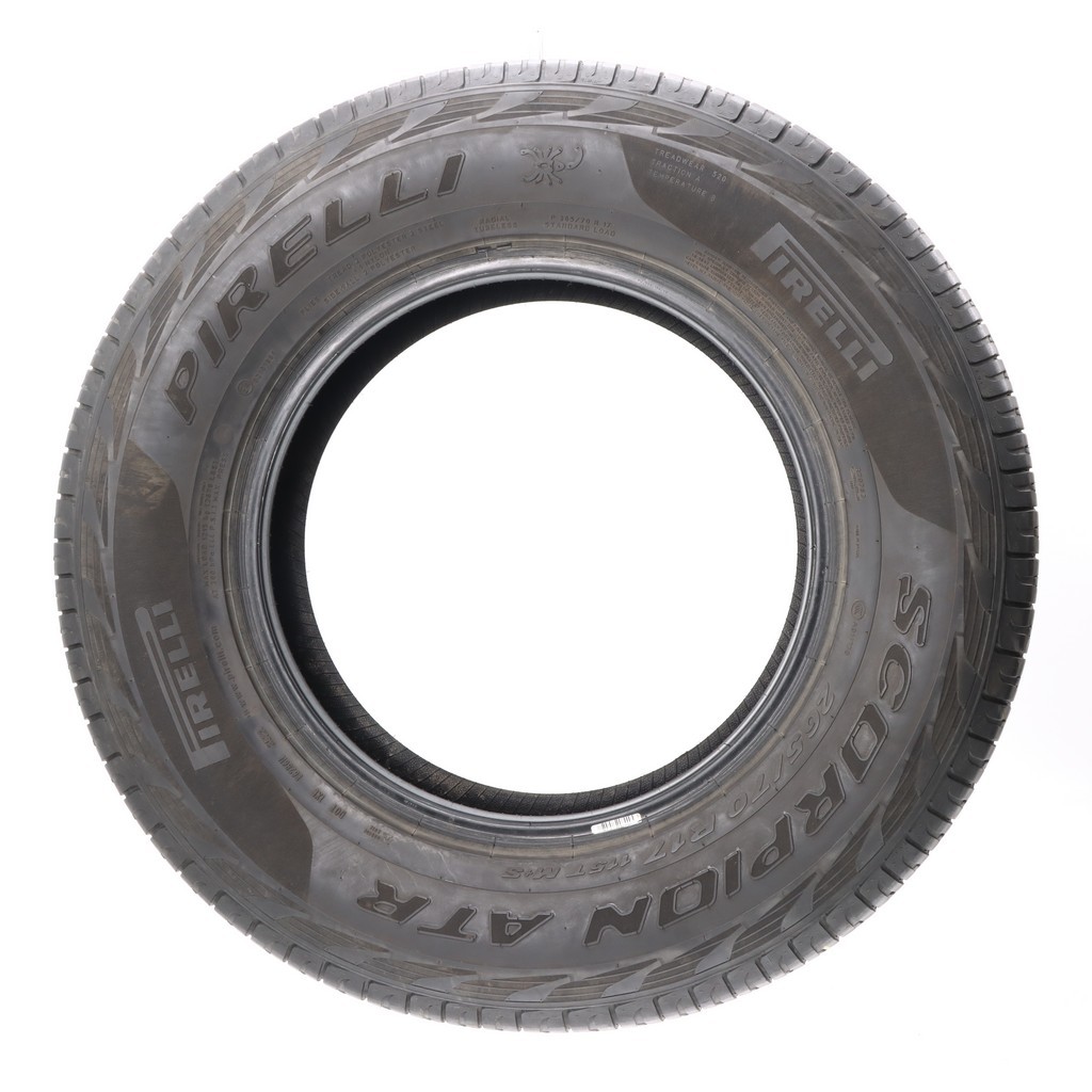 Set of (4) Used 265/70R17 Pirelli Scorpion ATR 115T – 8.5-9.5/32