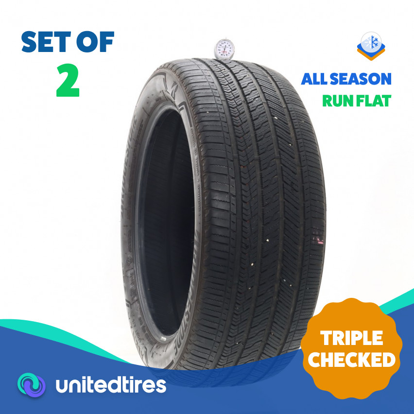 Set of (2) Used 285/45R21 Bridgestone Alenza Sport A/S RFT 113H – 7.5/32