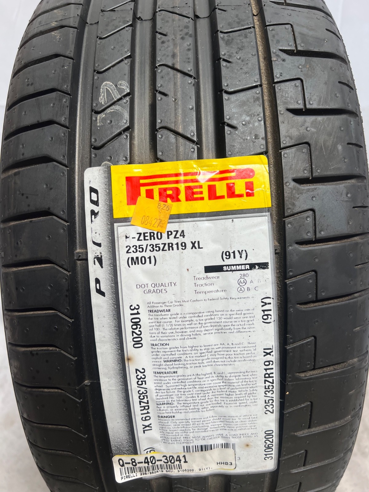 1 – NEW 235/35ZR19 XL (91Y) Pirelli P Zero PZ4 (MO1) Mercedes – 6033