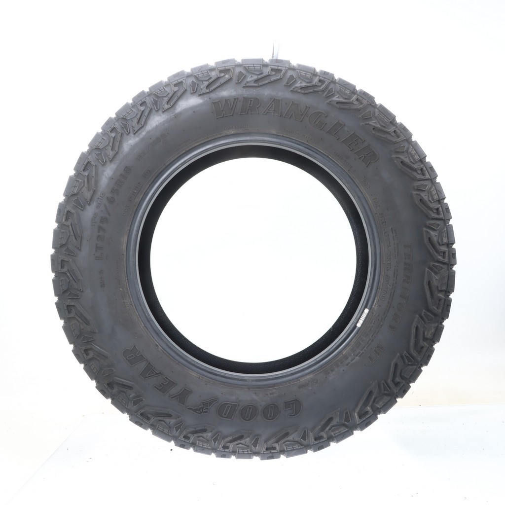 Set of (4) Used LT 275/65R18 Goodyear Wrangler Territory MT 113/110Q – 9-10/32