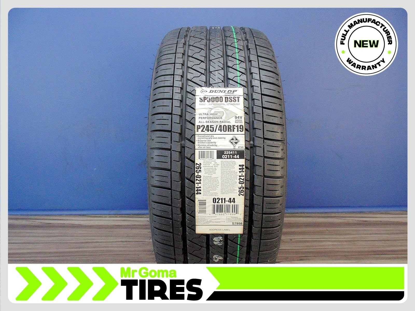 1 BRAND NEW 245/40RF19 DUNLOP SP SPORT 5000 DSST CTT RFT Run flat 2454019